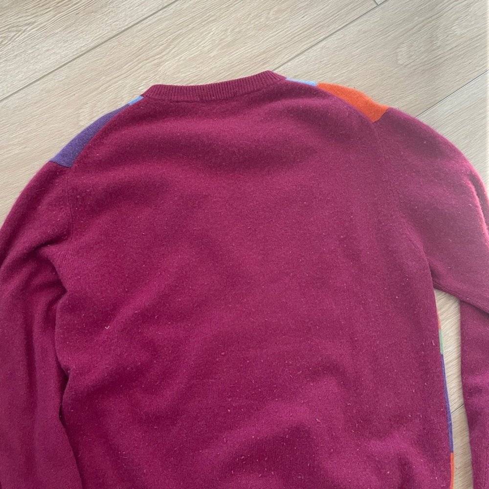 Cashmere Colorful Geometric Pattern Sweater - Picture 4 of 4